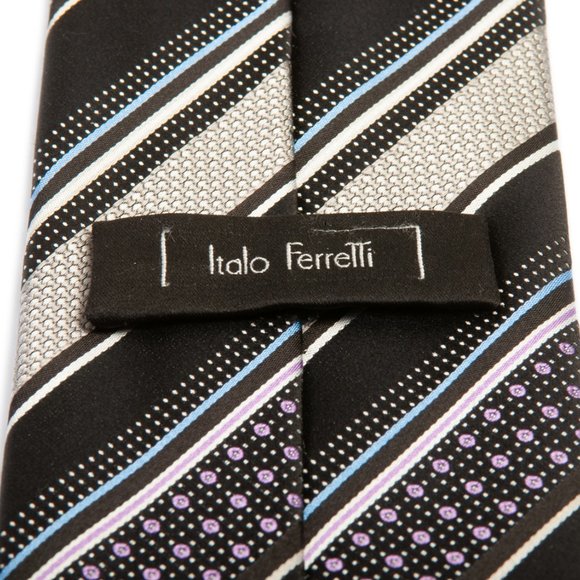 Italo Ferretti Silvi Marina Pattern Striped Tie - Picture 2 of 3